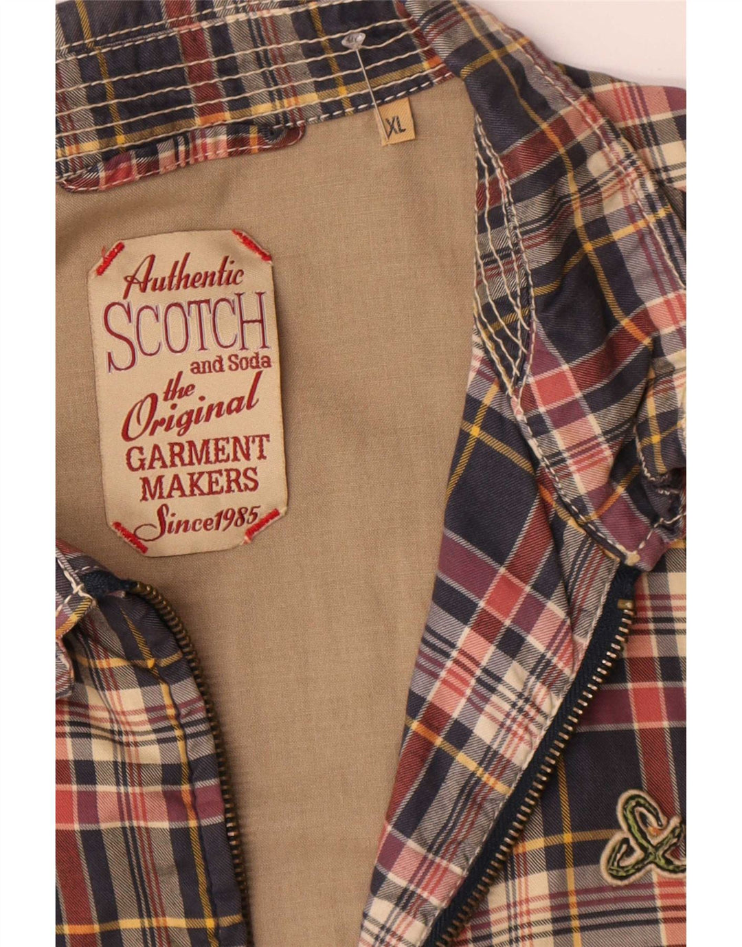 Scotch & Soda muška bomber jakna UK 42 XL plavi karirani poliester