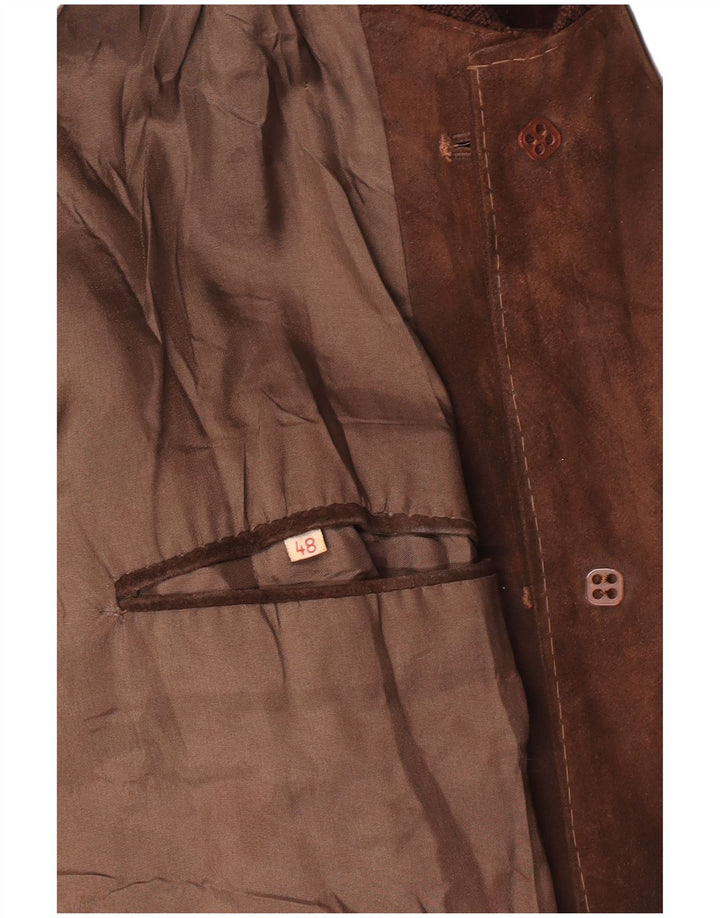 Vintage muška bomber jakna od brušene kože IT 48 srednje smeđa
