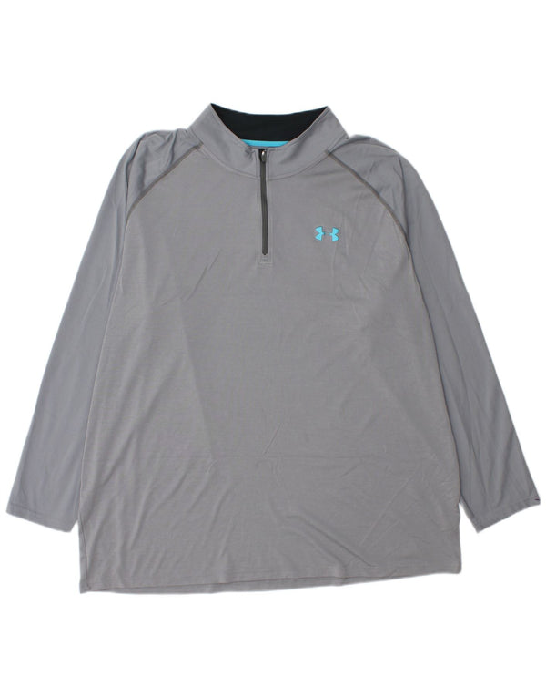 UNDER ARMOUR Muška trenirka Heat Gear Zip Neck Top trenirka 3XL siva