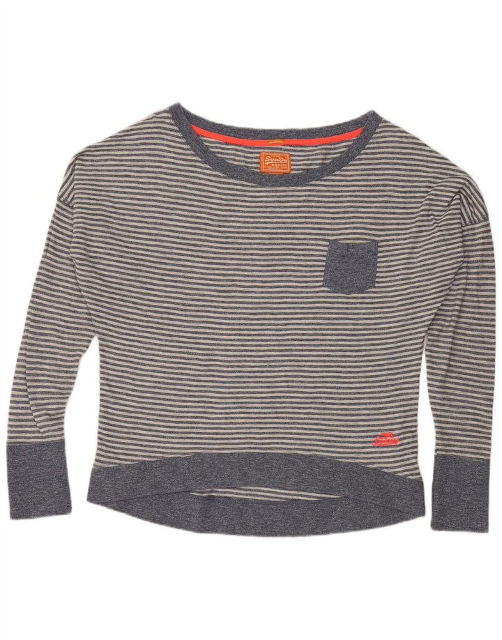 Superdry ženska prevelika bluza UK 16 Pamuk s velikim plavim prugama