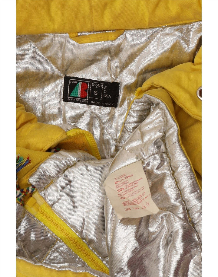 Anzi Besson Womens Oversized Padded Jacket UK 10 Small Yellow Cotton