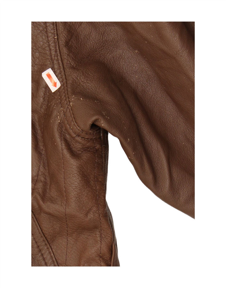 Vintage muška kožna jakna IT 52 XL smeđa koža