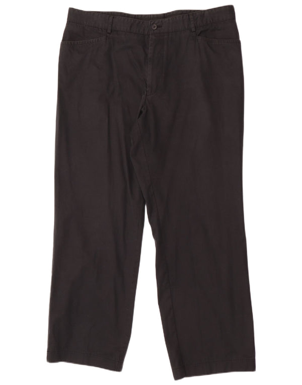 Hugo Boss Mens Straight Casual Trousers EU 56 3XL W38 L31 Black Cotton