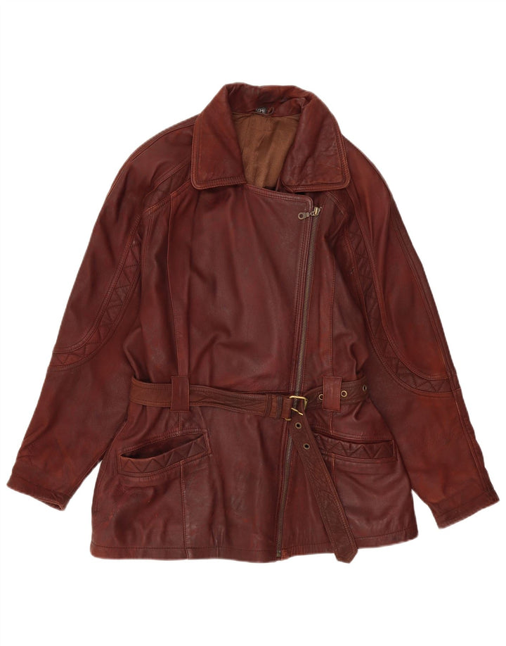 C&A ženska nova brza prevelika kožna jakna EU 34 XS smeđa koža