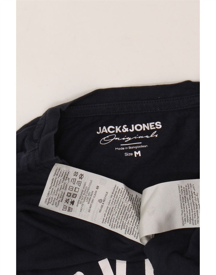 JACK & JONES Muška majica dugih rukava s grafikama, srednje tamnoplavi pamuk