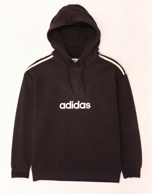 Adidas ženska majica s kapuljačom s grafičkim motivima UK 12/14 Srednje crni pamuk