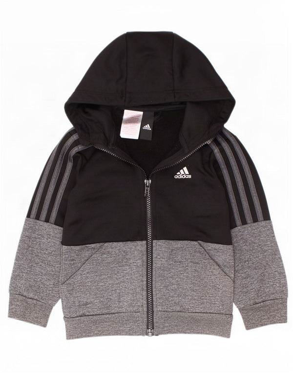 Adidas pulover s kapuljačom s patentnim zatvaračem za dječake 2-3 godine crne boje