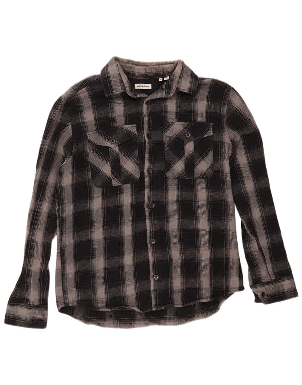 JACK & JONES Muška flanelska košulja XL crni pamuk na karu