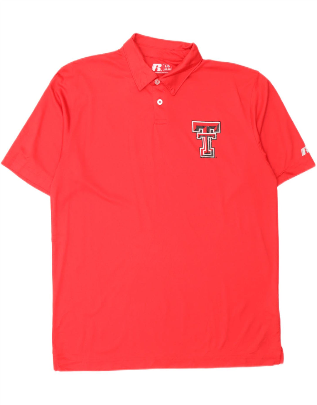 RUSSELL ATHLETIC Mens Polo Shirt UK 42/44 Large Red Polyester