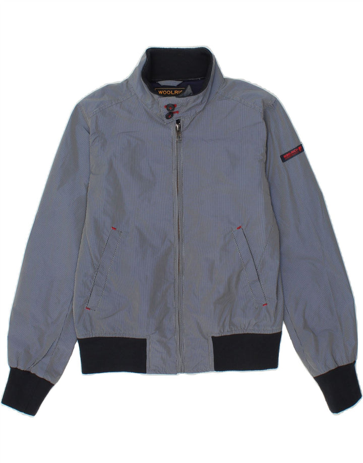 WOOLRICH Boys Bomber Jacket 9-10 Years Blue Check Polyester Vintage Woolrich and Second-Hand Woolrich from Messina Hembry 