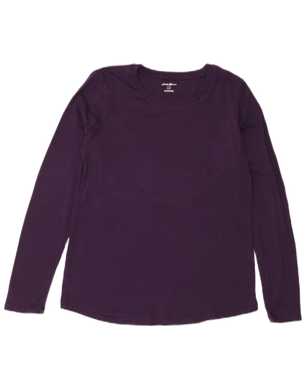 Eddie Bauer Ženska majica dugih rukava UK 14 Veliki ljubičasti pamuk