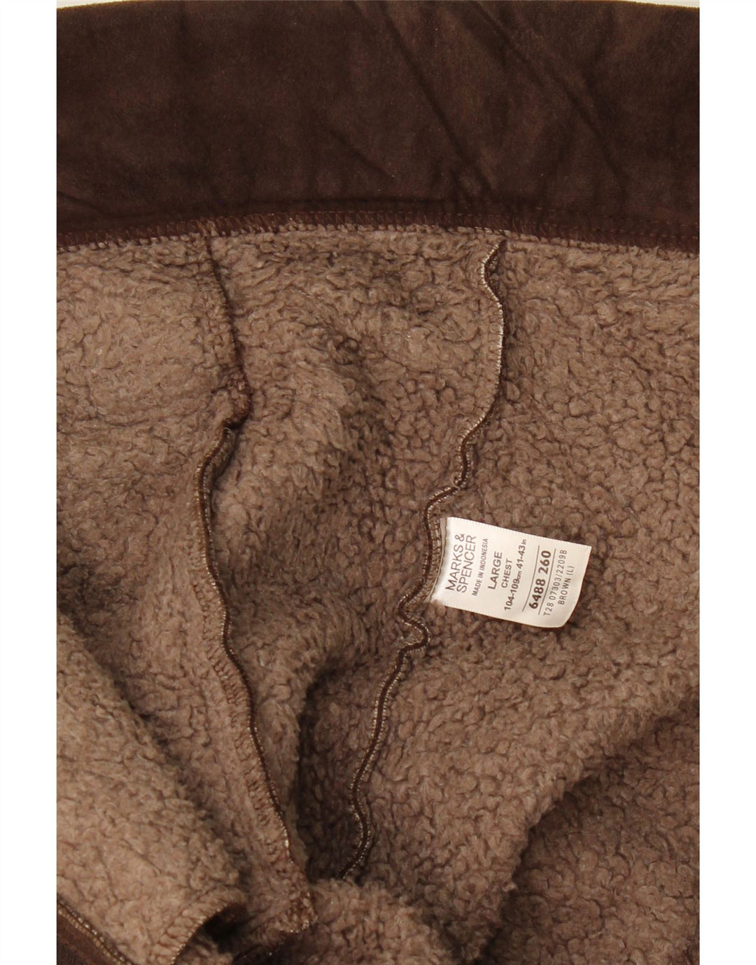 MARKS & SPENCER muška šerpa jakna UK 41/43 veliki smeđi poliester