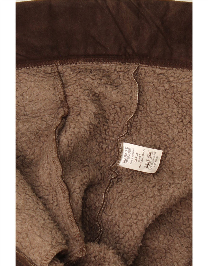 MARKS & SPENCER muška šerpa jakna UK 41/43 veliki smeđi poliester
