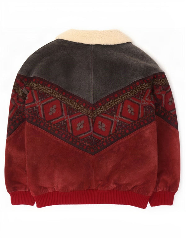 Vintage muška šerpa antilop jakna IT 56 3XL od smeđe geometrijske kože