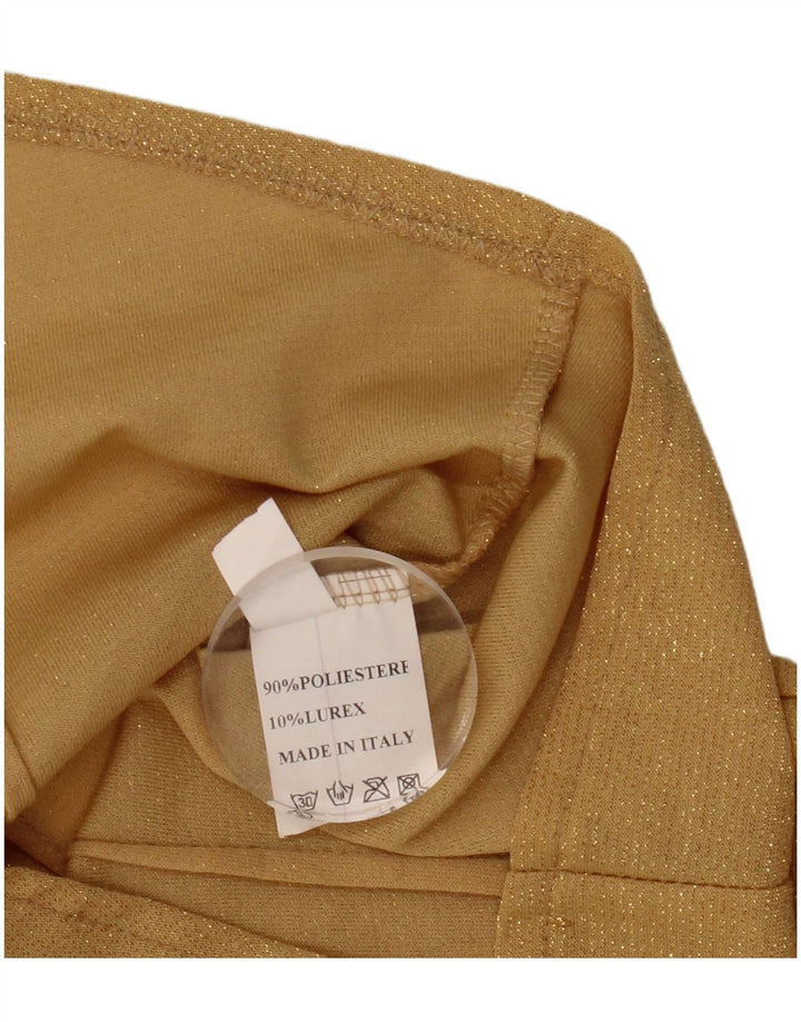 Vintage ženska košulja UK 10 mali zlatni poliester