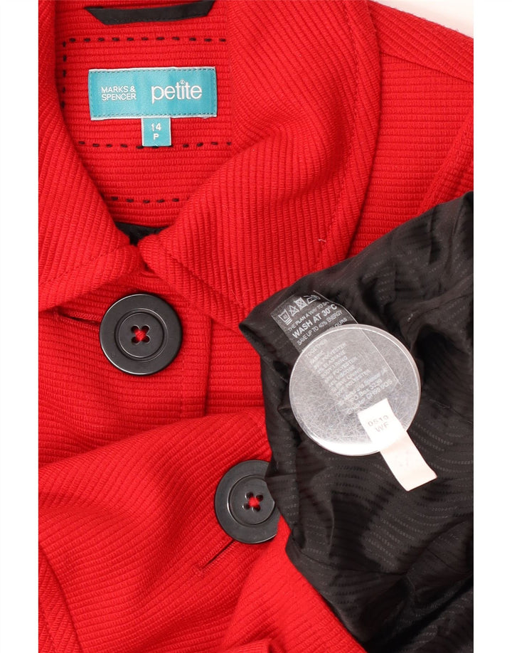 Marks & Spencer Ženska jakna sa 3 gumba Petite Crop UK 14 Large Red