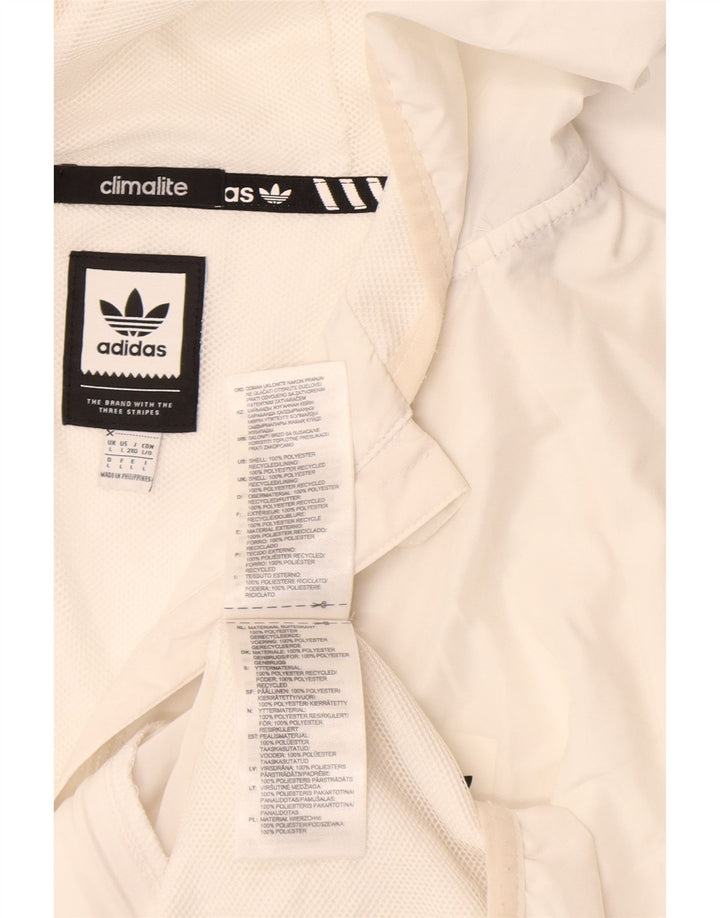 Adidas muška jakna Climalite vjetrovka s kapuljačom UK 40 velika bijela poliester