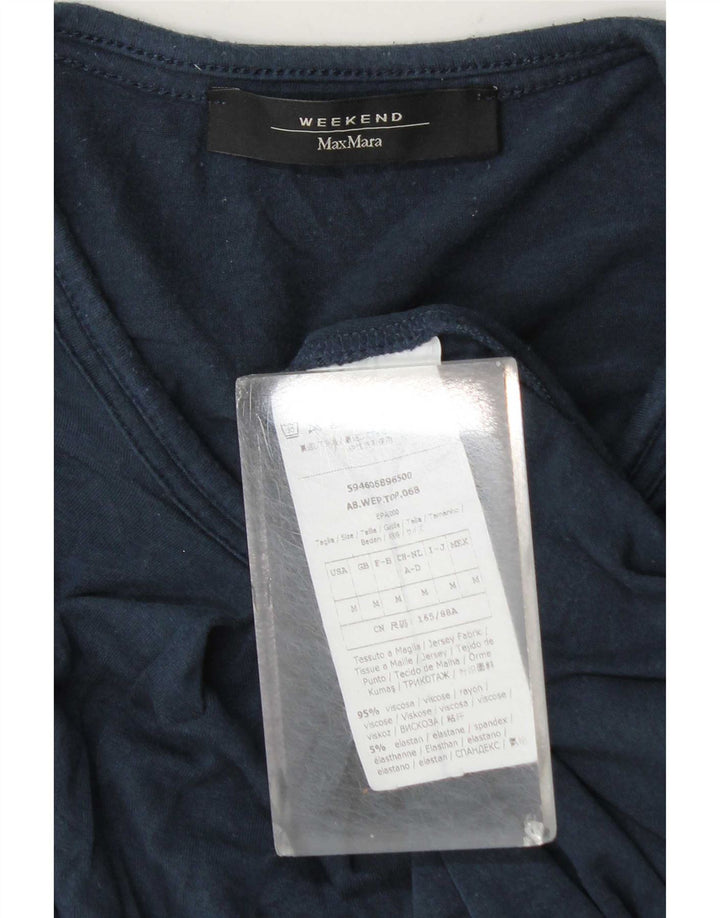 Max Mara ženska vikend majica dugih rukava UK 14 Srednje tamnoplava viskoza