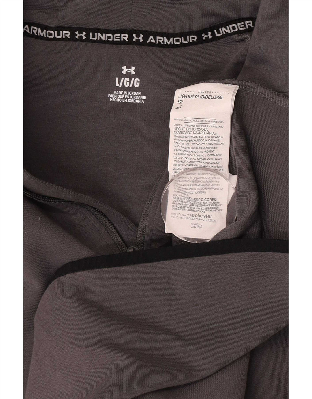 Under Armour muški pulover s kapuljačom na patentni zatvarač veliki sivi poliester