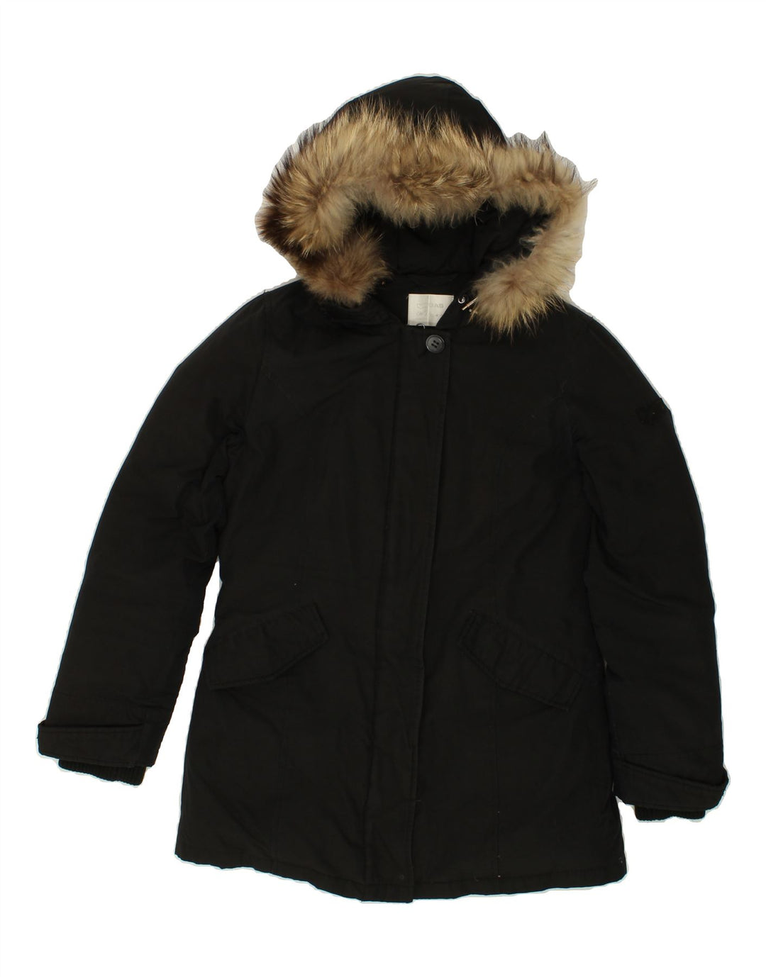 GAS Womens Hooded Padded Jacket UK 14 Large Black Polyamide Vintage Gas and Second-Hand Gas from Messina Hembry 