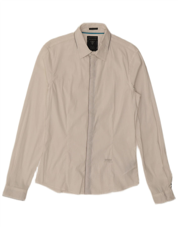 GUESS Muška uska košulja Mala bijela pamučna