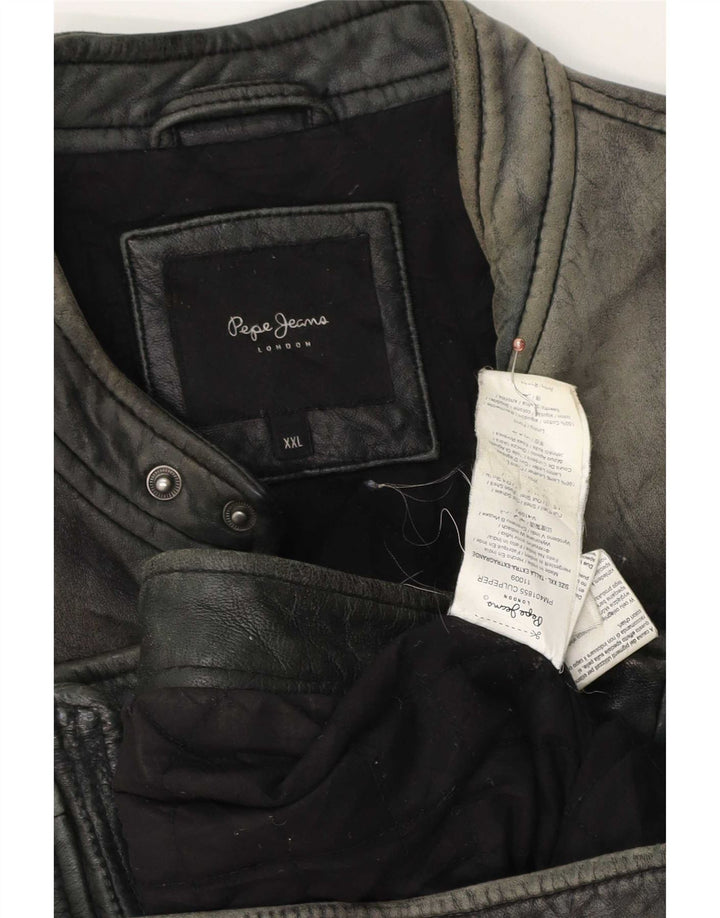 PEPE Jeans muška kožna jakna UK 44 2XL siva