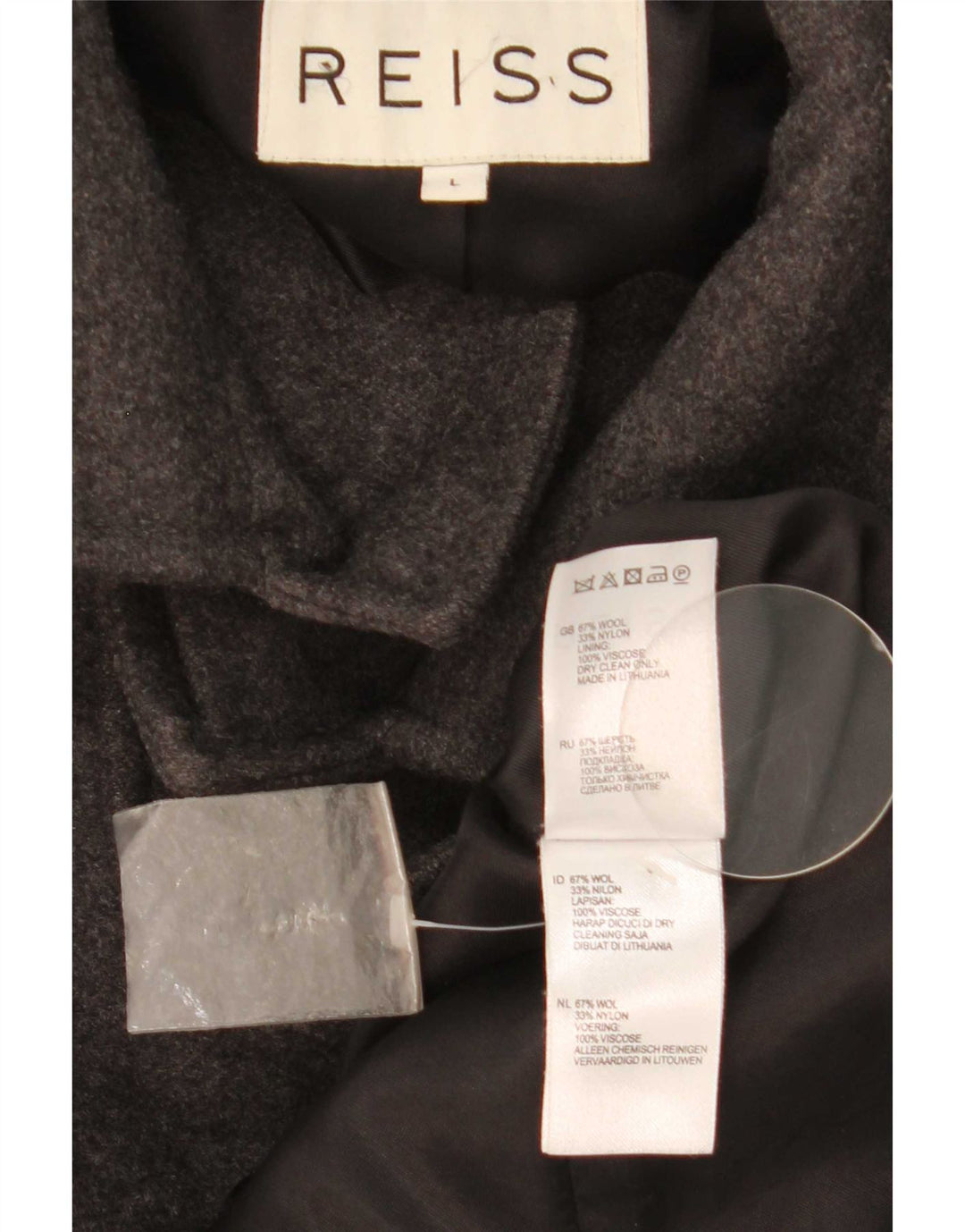 Reiss Muški kaput UK 40 Large Grey Wool