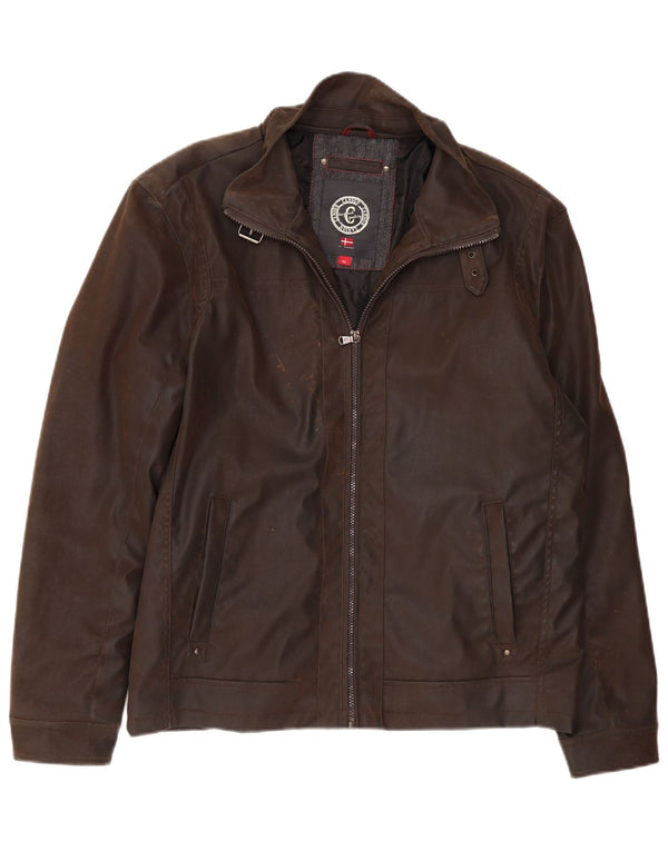 CANSON Muška jakna od umjetne kože EU 52 XL smeđi polietilen