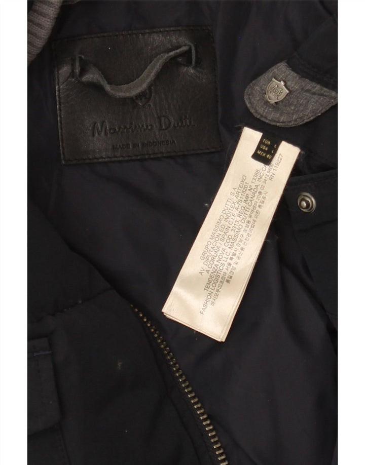 MASSIMO DUTTI Mens Padded Jacket UK 40 Large Navy Blue Nylon Vintage Massimo Dutti and Second-Hand Massimo Dutti from Messina Hembry 