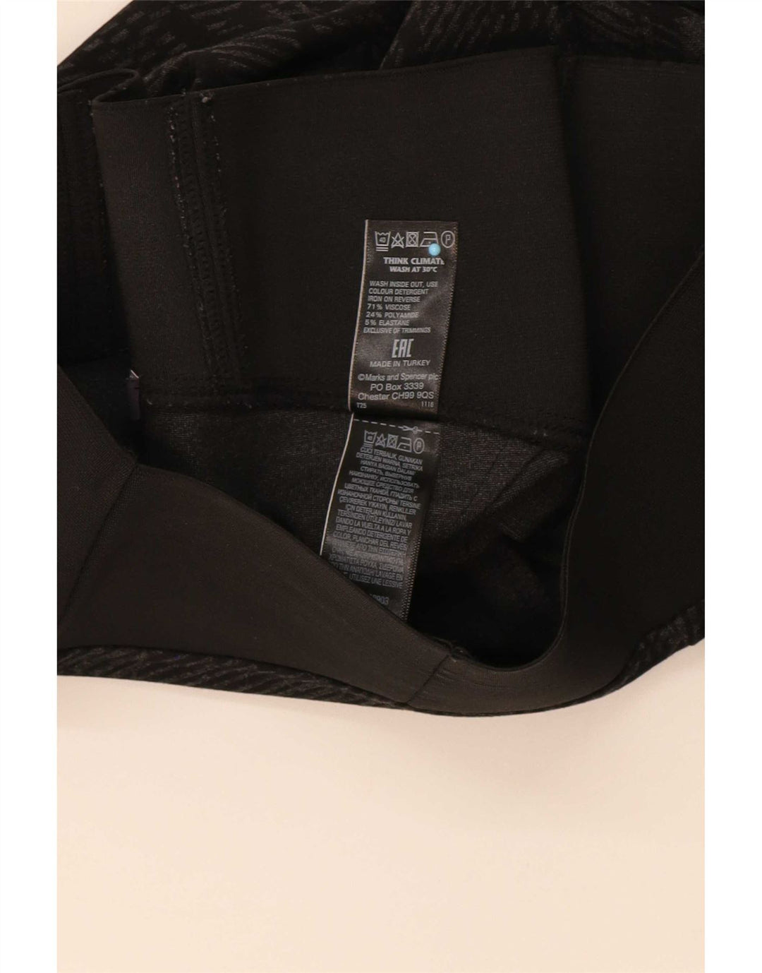 Marks & Spencer ženske tajice UK 10 male crne geometrijske viskoze