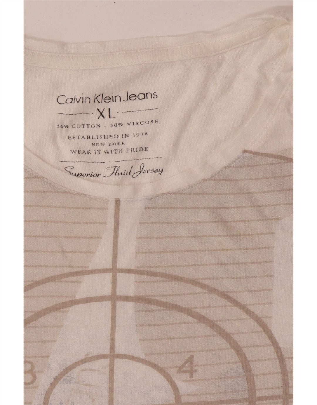 CALVIN KLEIN JEANS Ženska majica kratkih rukava s grafičkim motivima UK 18 XL Bijeli pamuk
