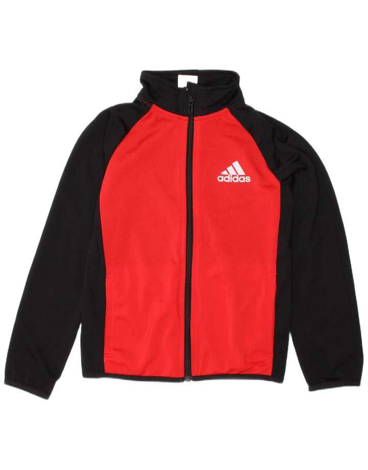 Gornja jakna od trenirke Adidas za dječake 7-8 godina, crna poliesterska boja