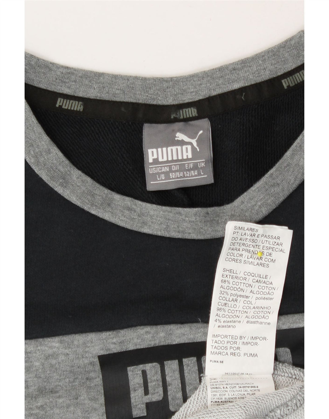 Puma muška majica dugih rukava s grafikama, veliki sivi pamuk u boji