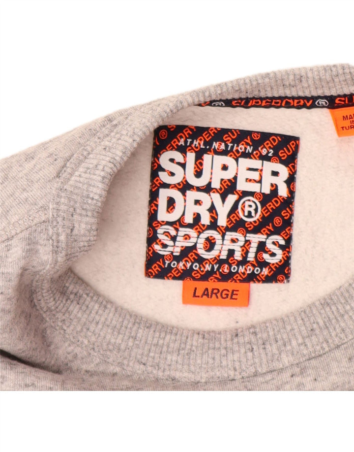 SUPERDRY muški džemper s grafičkim motivima, veliki sivi pamuk u blokovima boja