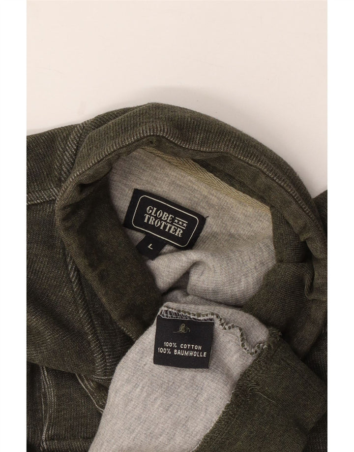 Globe Trotter muška majica s dugmadima i izrezom, veliki kaki pamuk