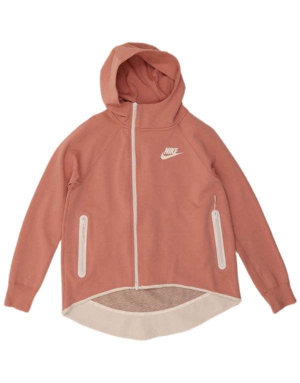 Nike ženska velika majica s kapuljačom s patentnim zatvaračem UK 10, mali ružičasti pamuk