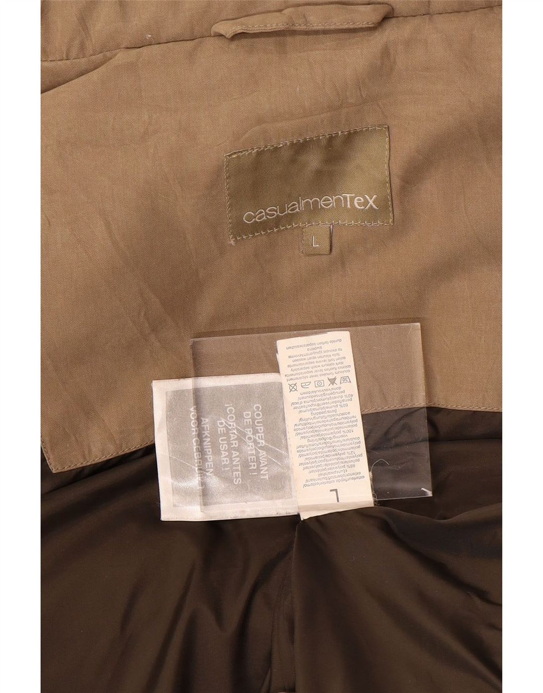 VINTAGE muška podstavljena jakna UK 40 velika bež poliester