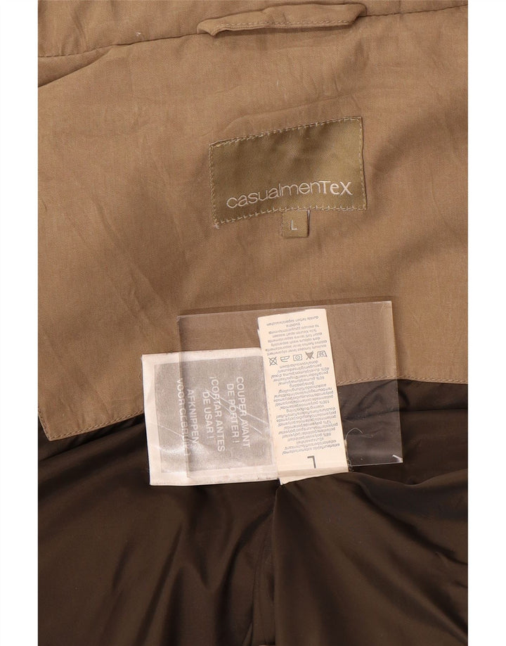 VINTAGE muška podstavljena jakna UK 40 velika bež poliester