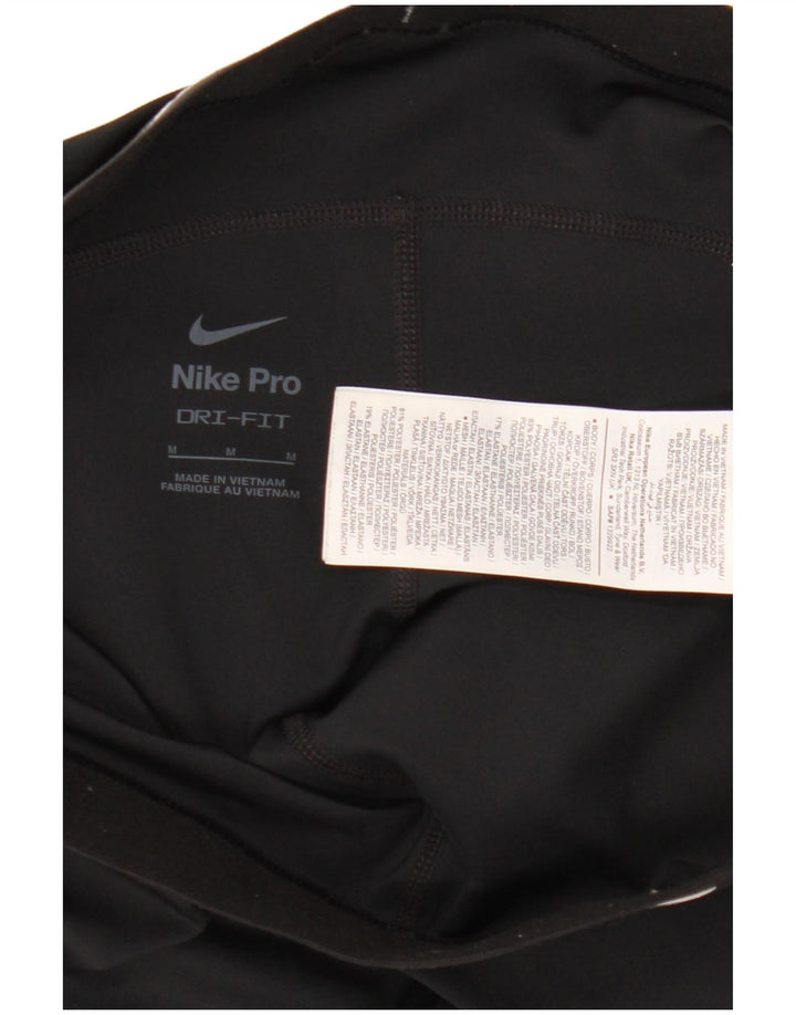 Nike Ženske Dri Fit Graphic Leggings UK 12 Srednje crni poliester