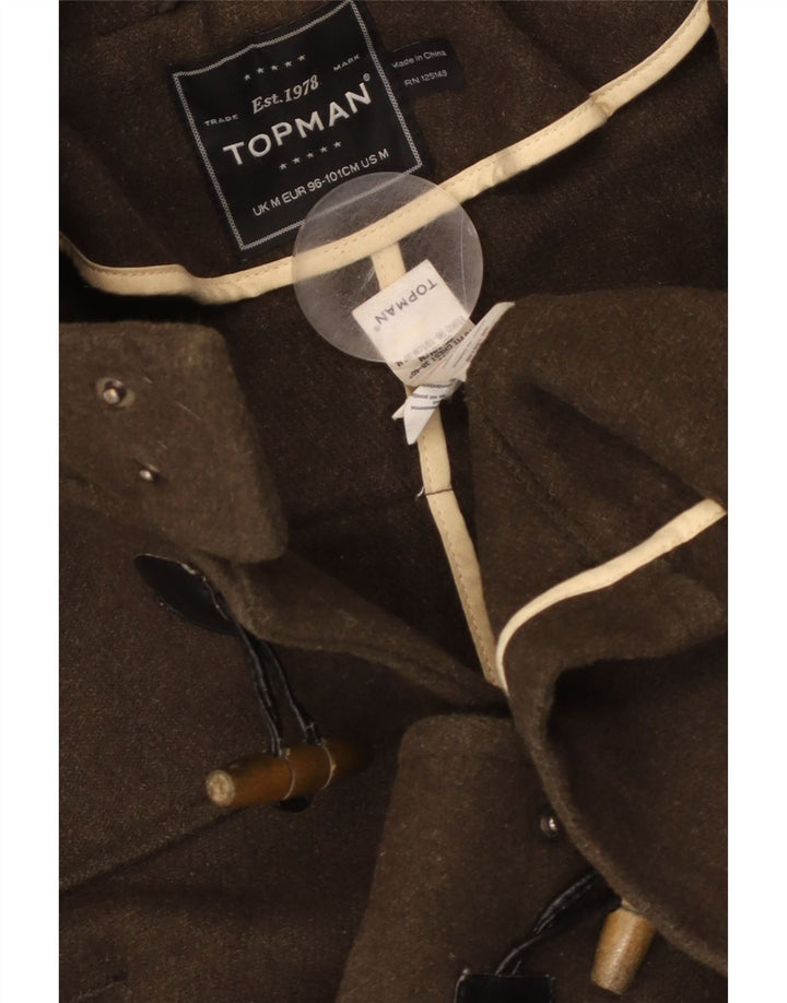 TOPMAN muški duffle kaput s kapuljačom UK 38 srednje smeđa vuna