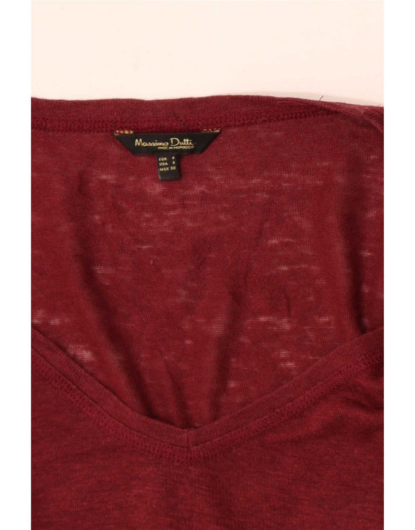 Massimo Dutti Ženska majica kratkih rukava UK 10 Small Burgundy