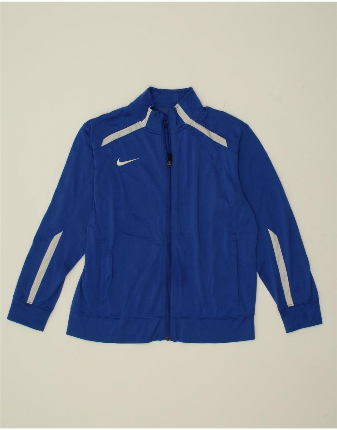 NIKE Womens Tracksuit Top Jacket UK 14 Medium Blue Colourblock Polyester Vintage Nike and Second-Hand Nike from Messina Hembry 