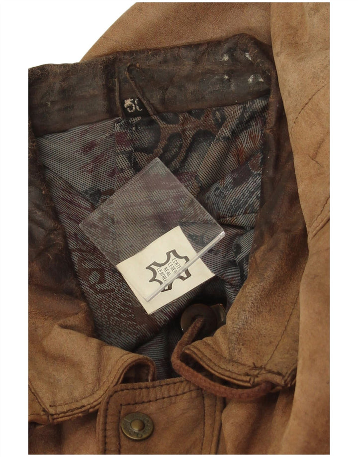 Vintage muška kožna jakna IT 50 velika smeđa koža