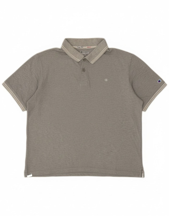 CHAMPION Mens Easy Fit Polo Shirt Medium Grey Cotton