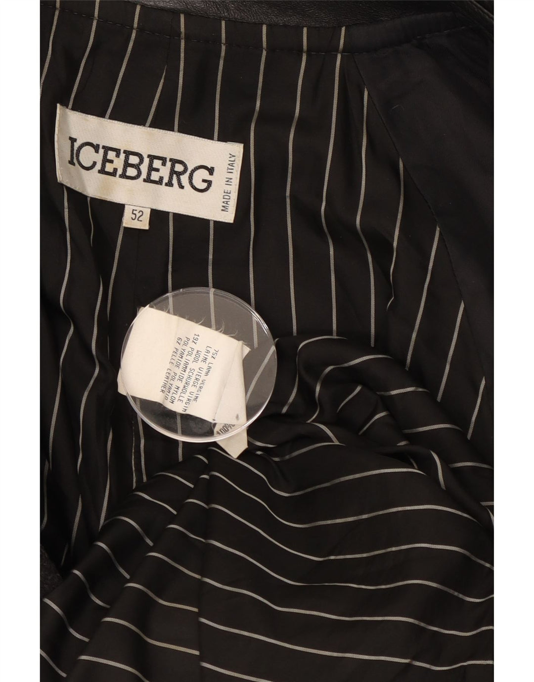 Iceberg muška jakna IT 52 XL Klasična siva prugasta djevičanska vuna