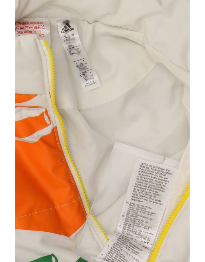 ADIDAS Boys Lego podstavljena jakna 4-5 godina, bijeli poliester u boji