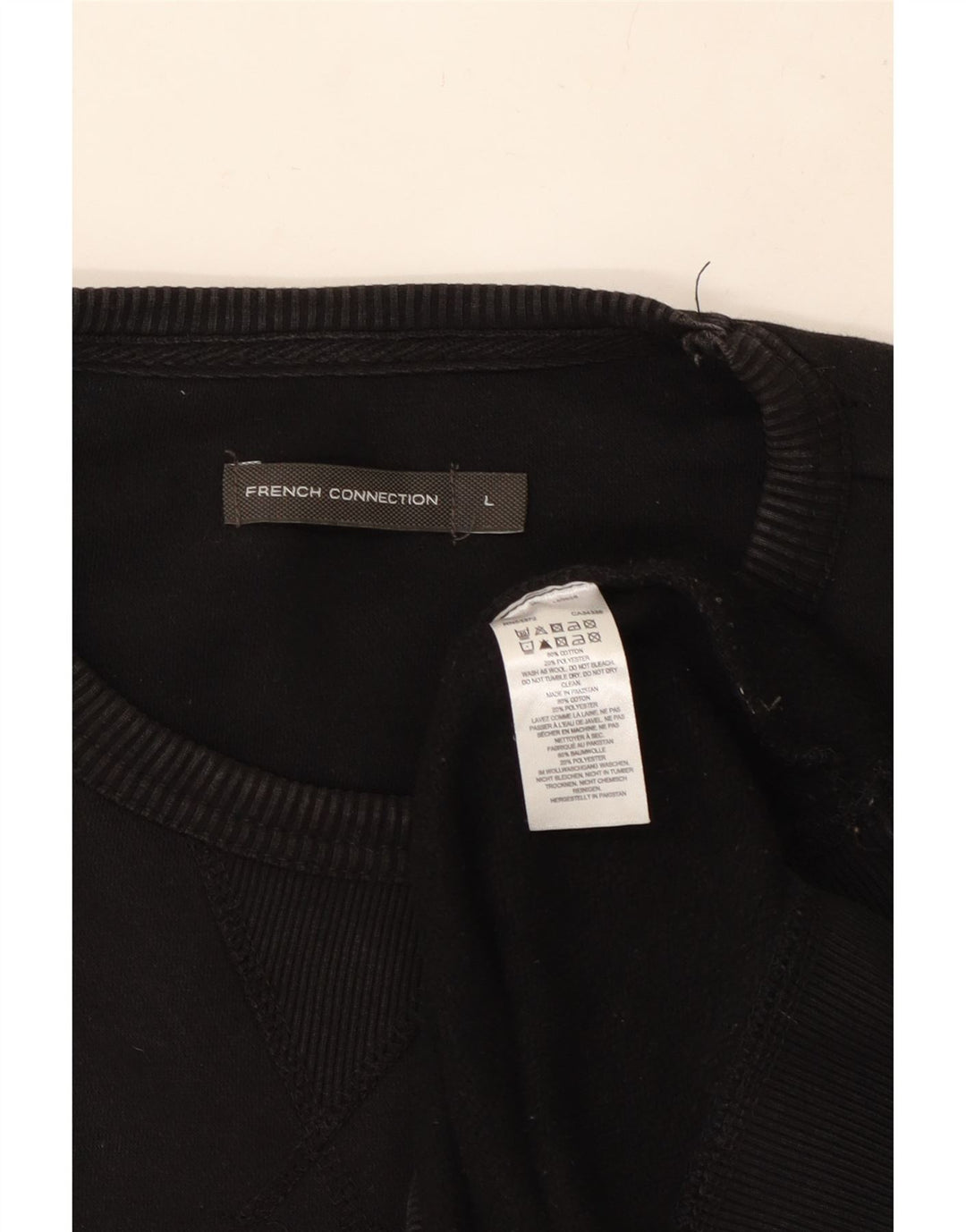 FRENCH CONNECTION Veliki crni pamučni muški džemper