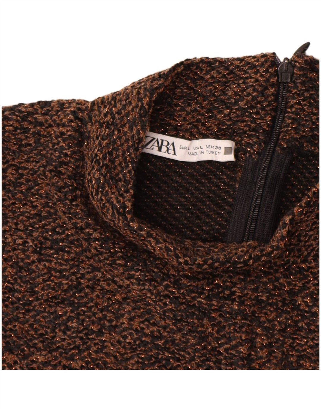 ZARA gornji dio ženske bluze UK 14 veliki smeđi poliester