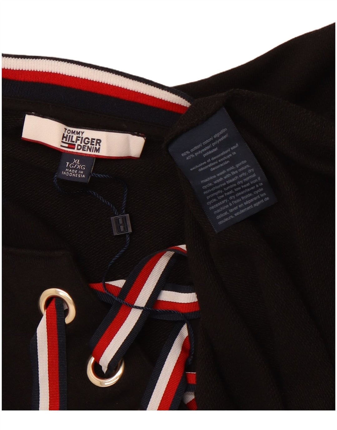 TOMMY HILFIGER Ženska majica s džemperom UK 18 XL crni pamuk