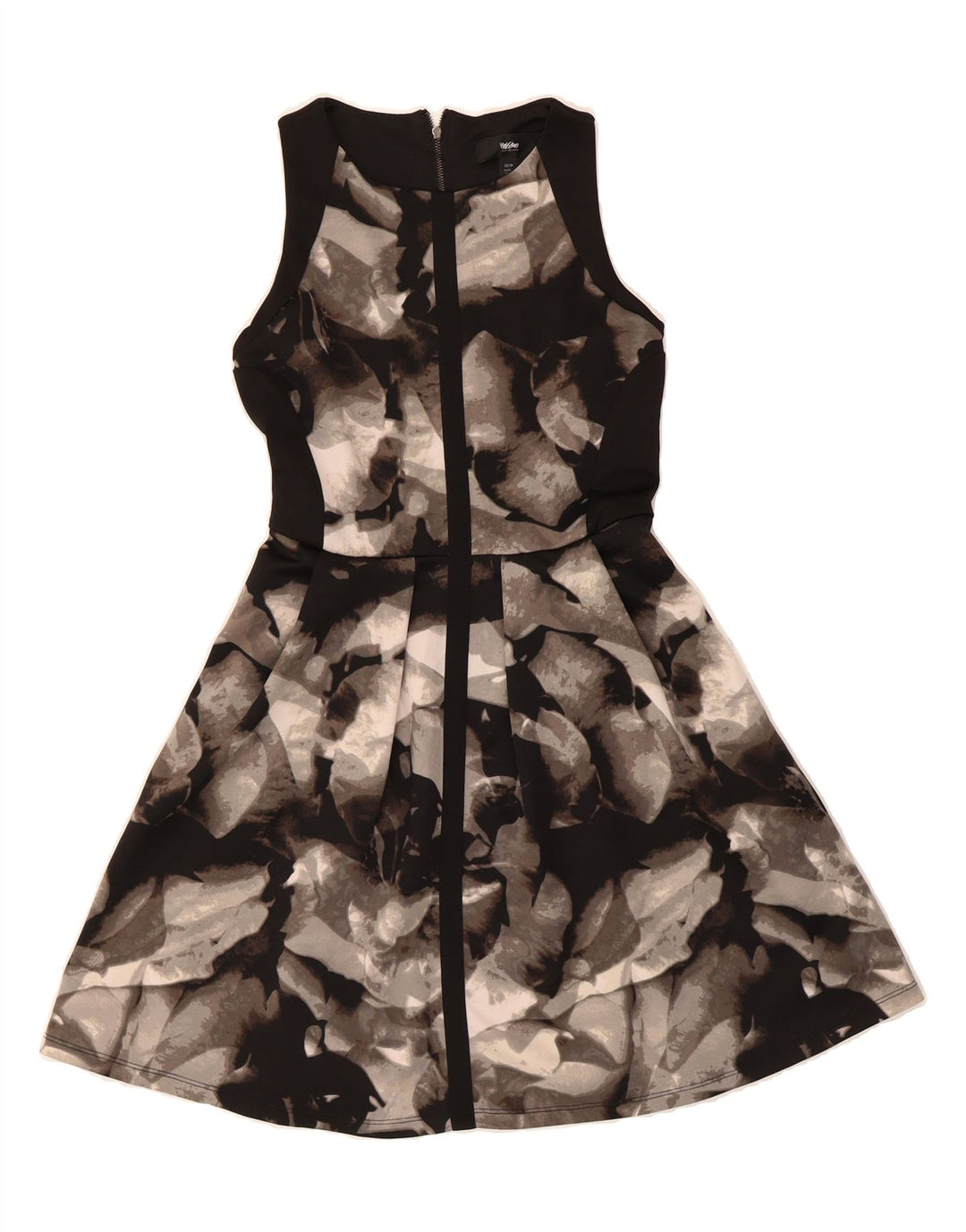 MOSSIMO Womens Abstract Pattern Sleeveless A-Line Dress UK 6 XS Black Vintage Mossimo and Second-Hand Mossimo from Messina Hembry 